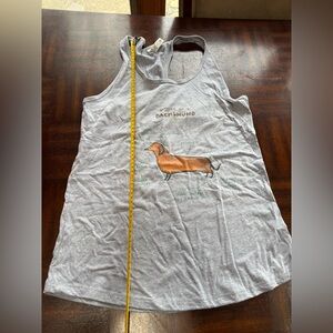 Brand New Gray Dachshund Graphic Racerback Tank Top